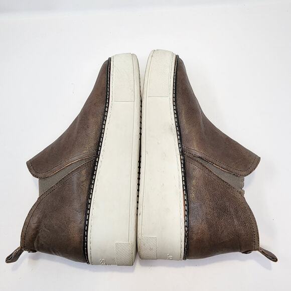 J Slides NYC Womens Mika Brown Leather Platform Slip On Sneakers Size 9 M Ankle - Picture 8 of 9